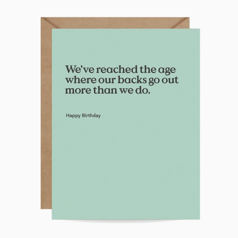 Backs Go Out Birthday Card