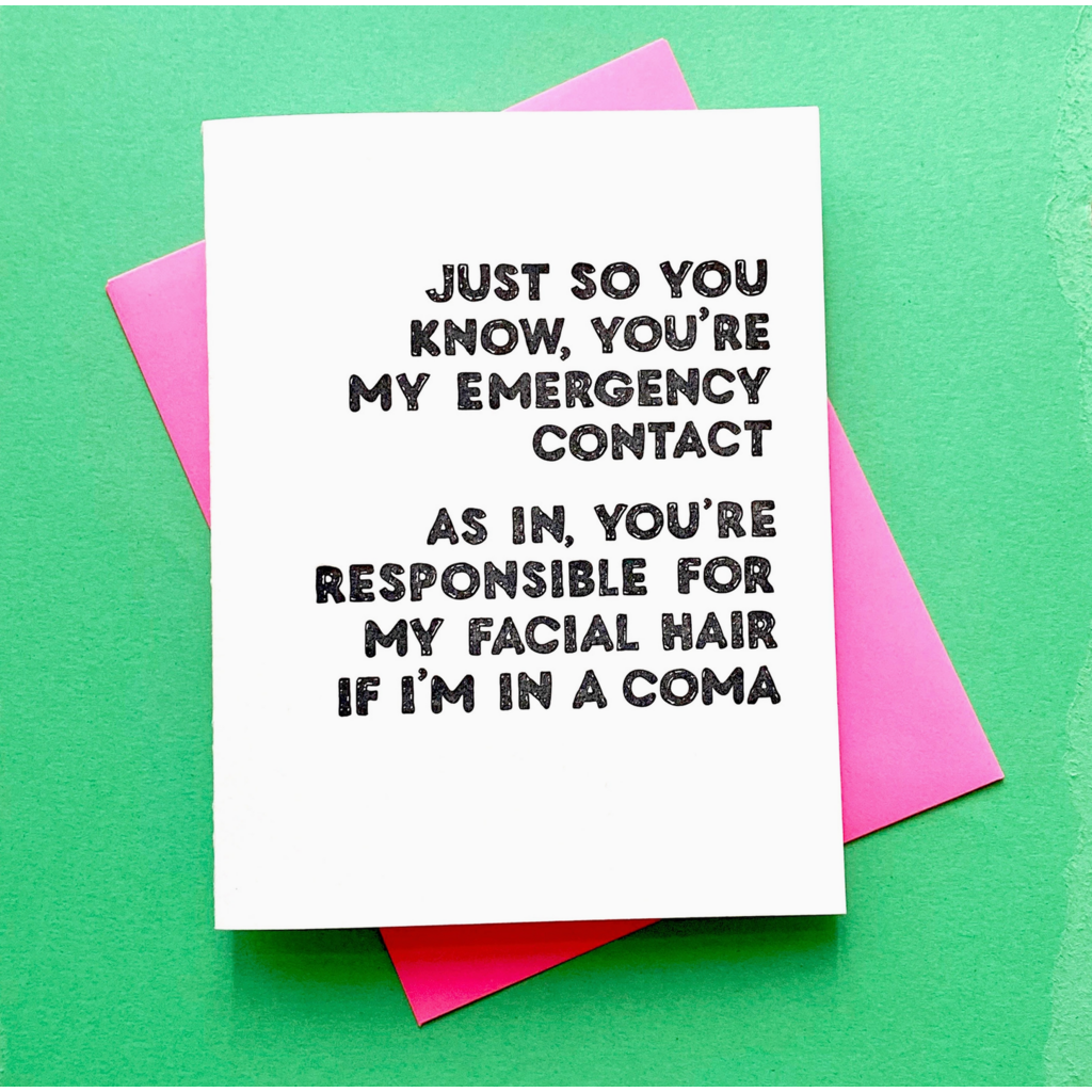 Emergency Contact Best Friend Card