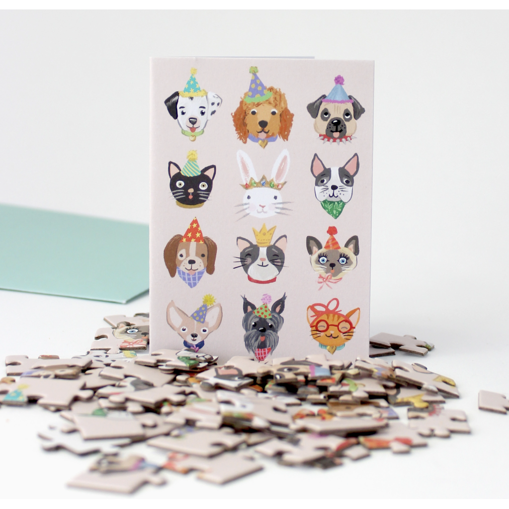 Party Animals Puzzle Birthday Card