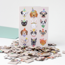 Party Animals Puzzle Birthday Card