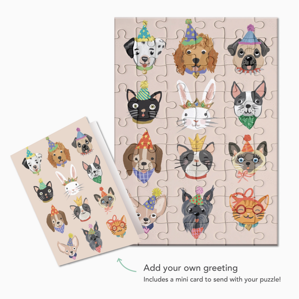 Party Animals Puzzle Birthday Card