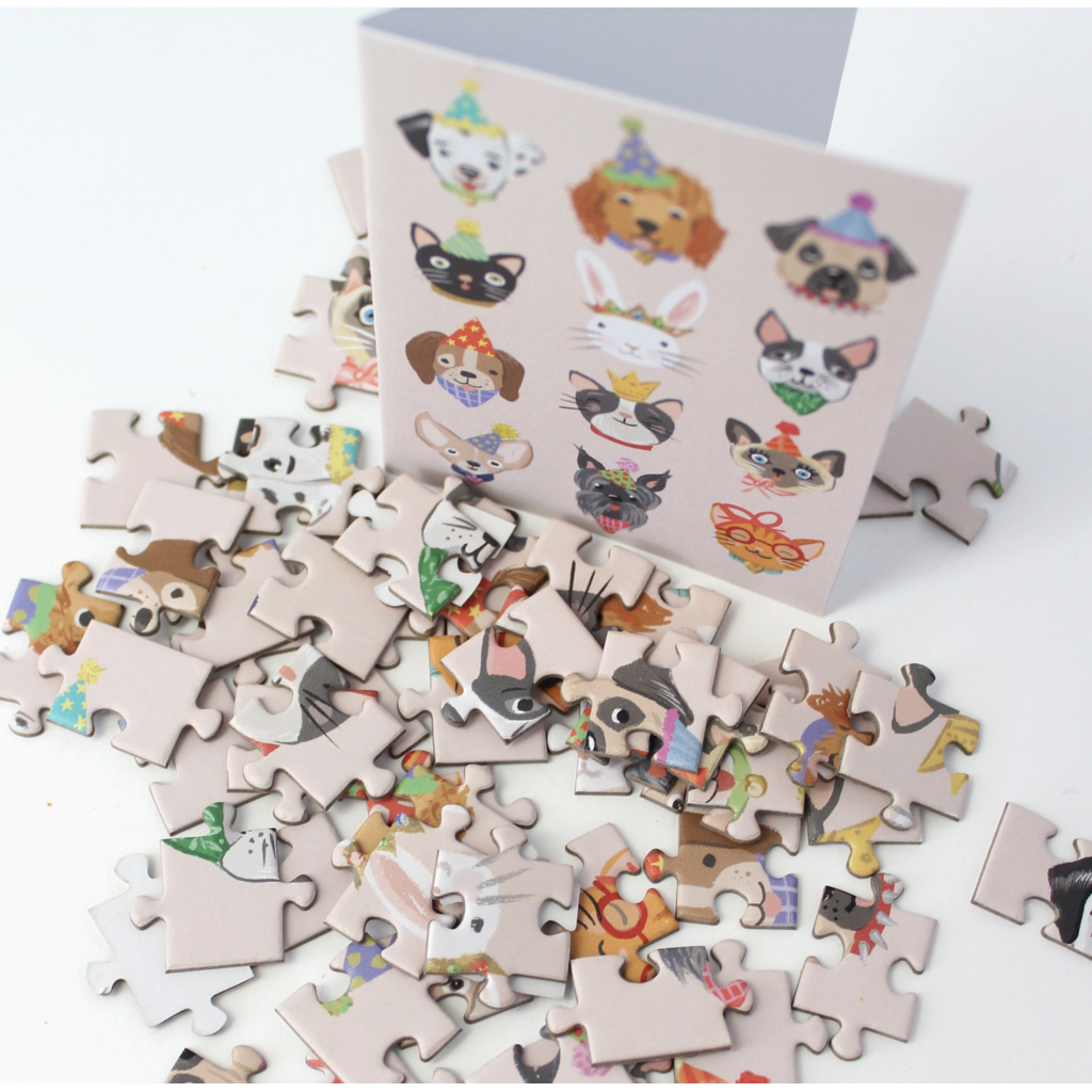 Party Animals Puzzle Birthday Card