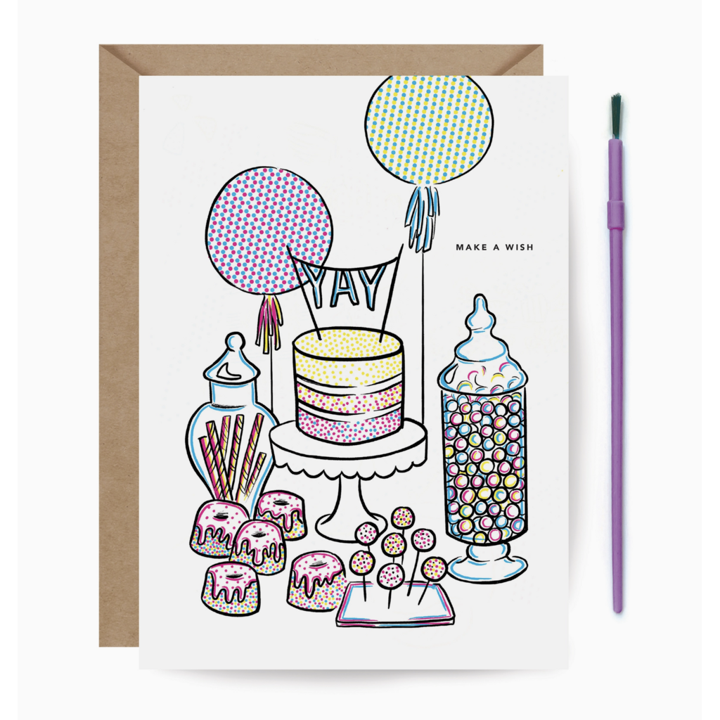 Sweet Table Paint With Water Birthday Card
