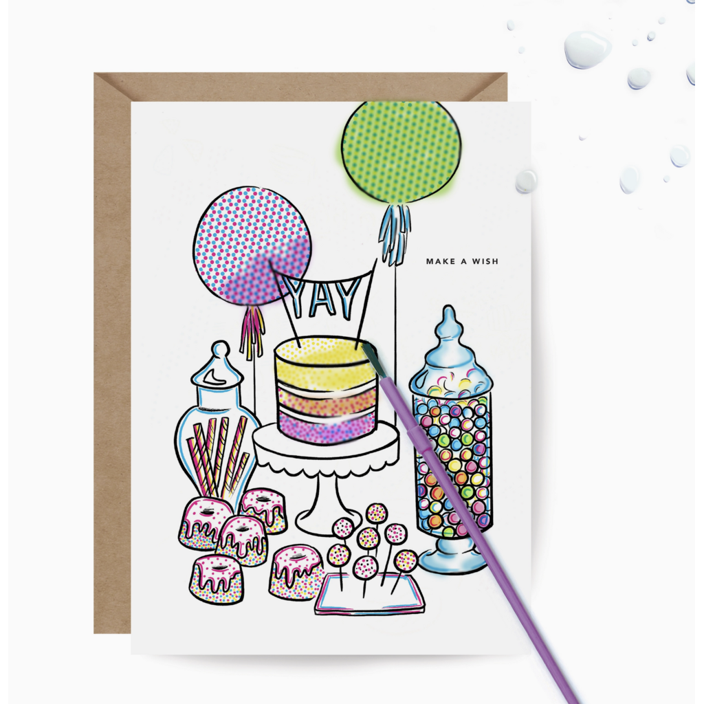Sweet Table Paint With Water Birthday Card