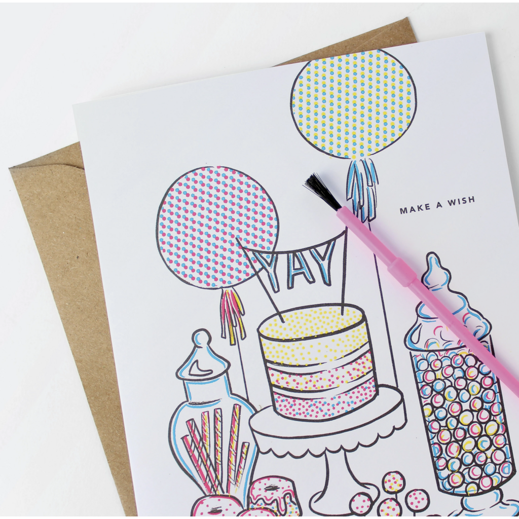 Sweet Table Paint With Water Birthday Card