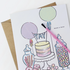 Sweet Table Paint With Water Birthday Card