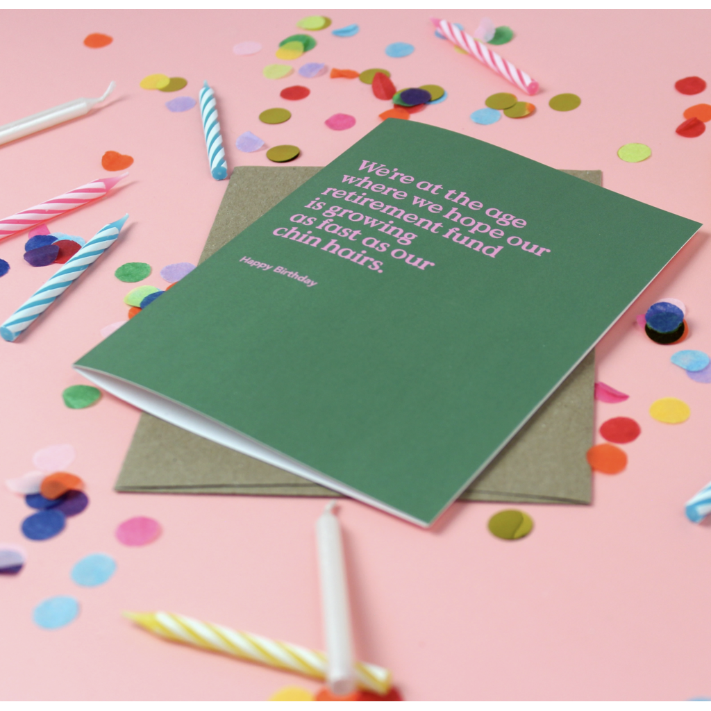 Chin Hairs Birthday Card