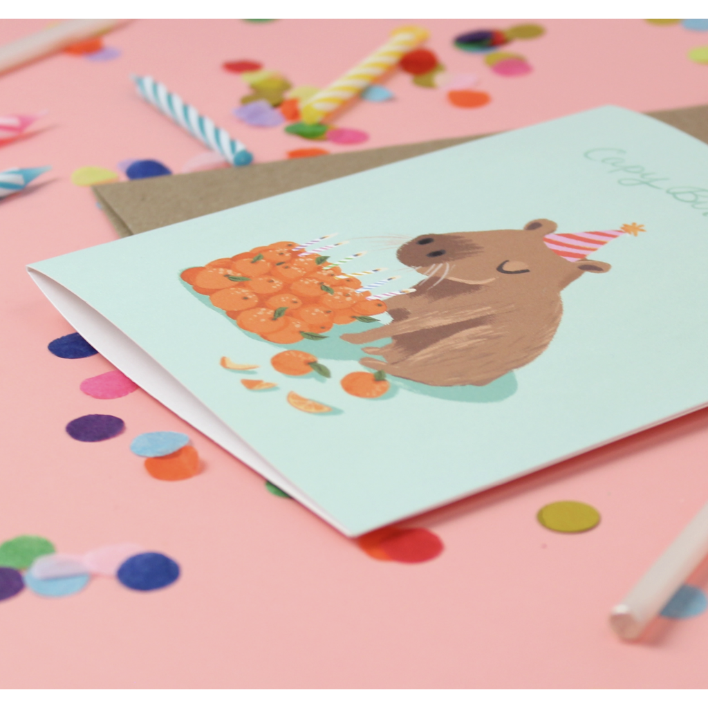 Capybara Birthday Card