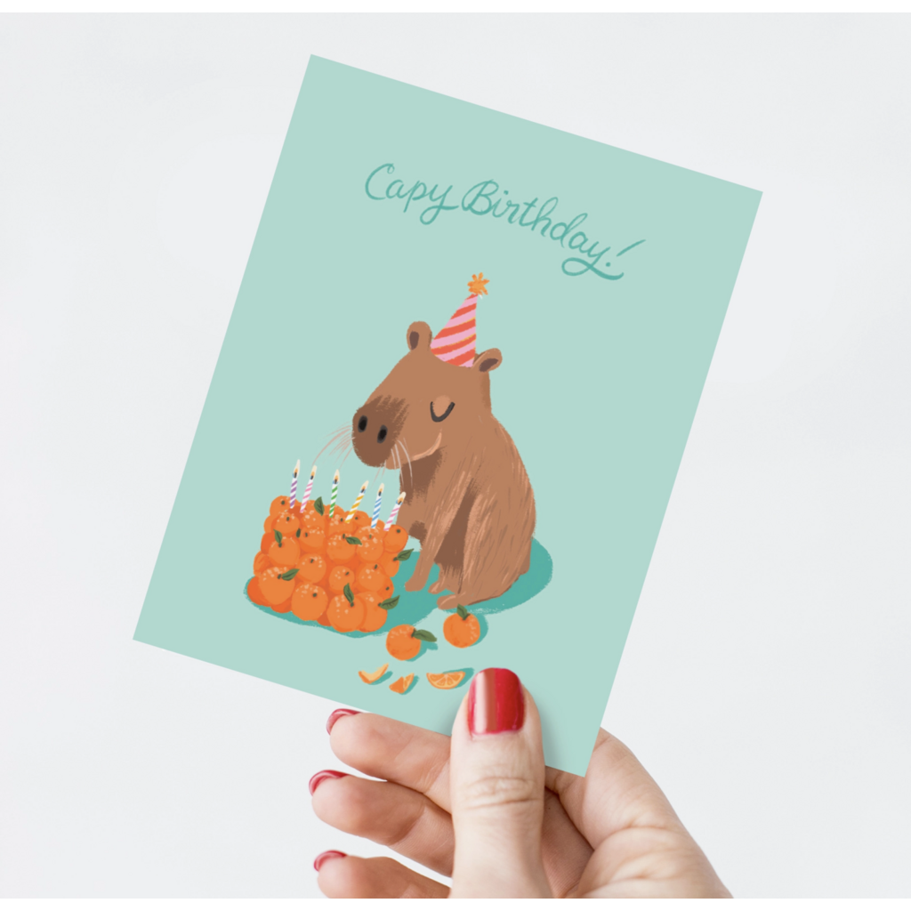 Capybara Birthday Card