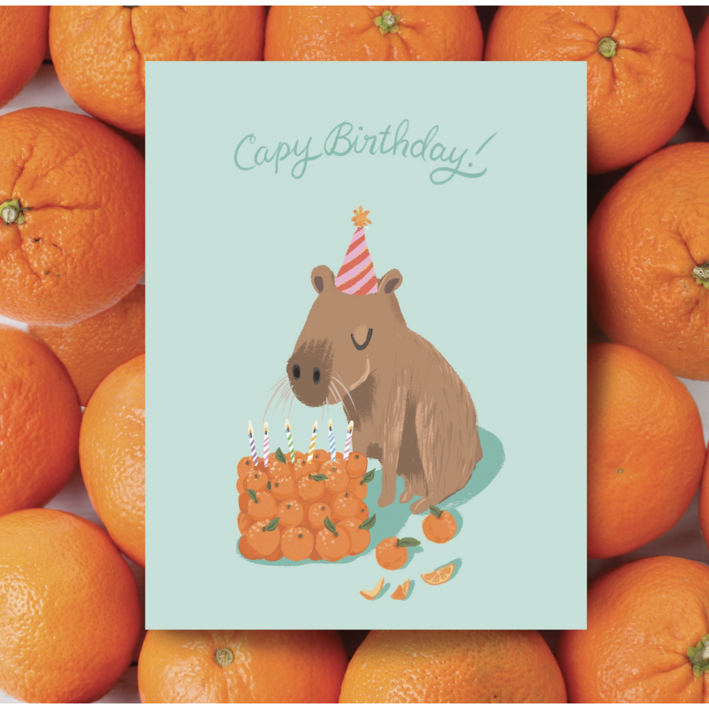 Capybara Birthday Card