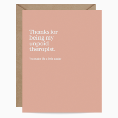 Unpaid Therapist Thank You Card