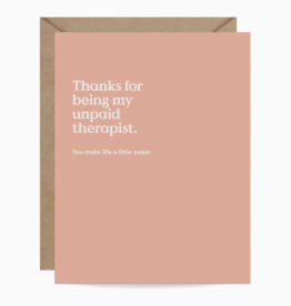 Unpaid Therapist Thank You Card