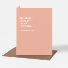 Unpaid Therapist Thank You Card