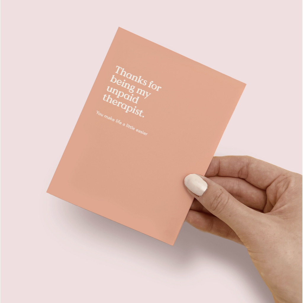 Unpaid Therapist Thank You Card