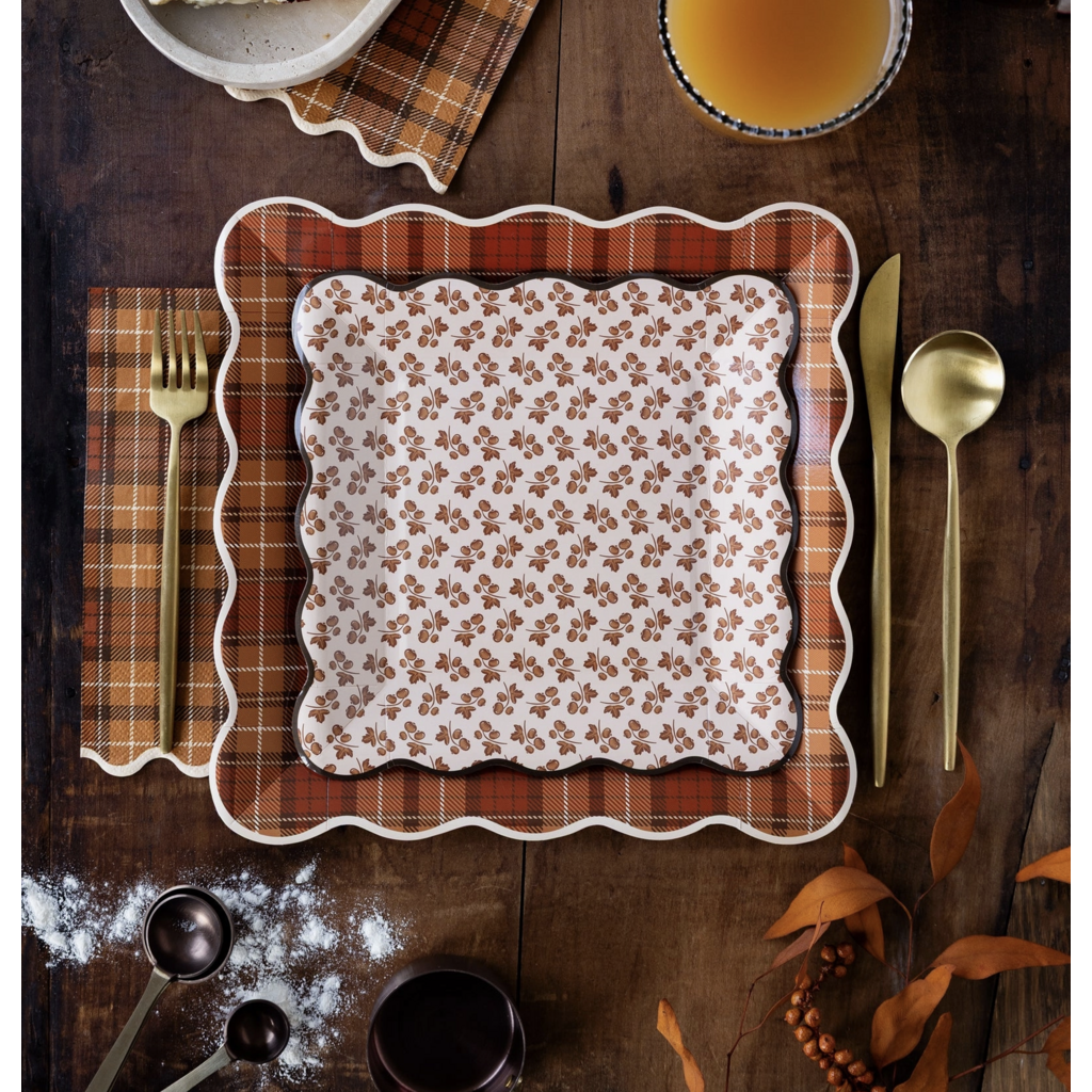 Autumn Plaid Plates