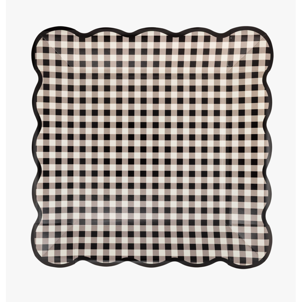 Black Gingham Plates