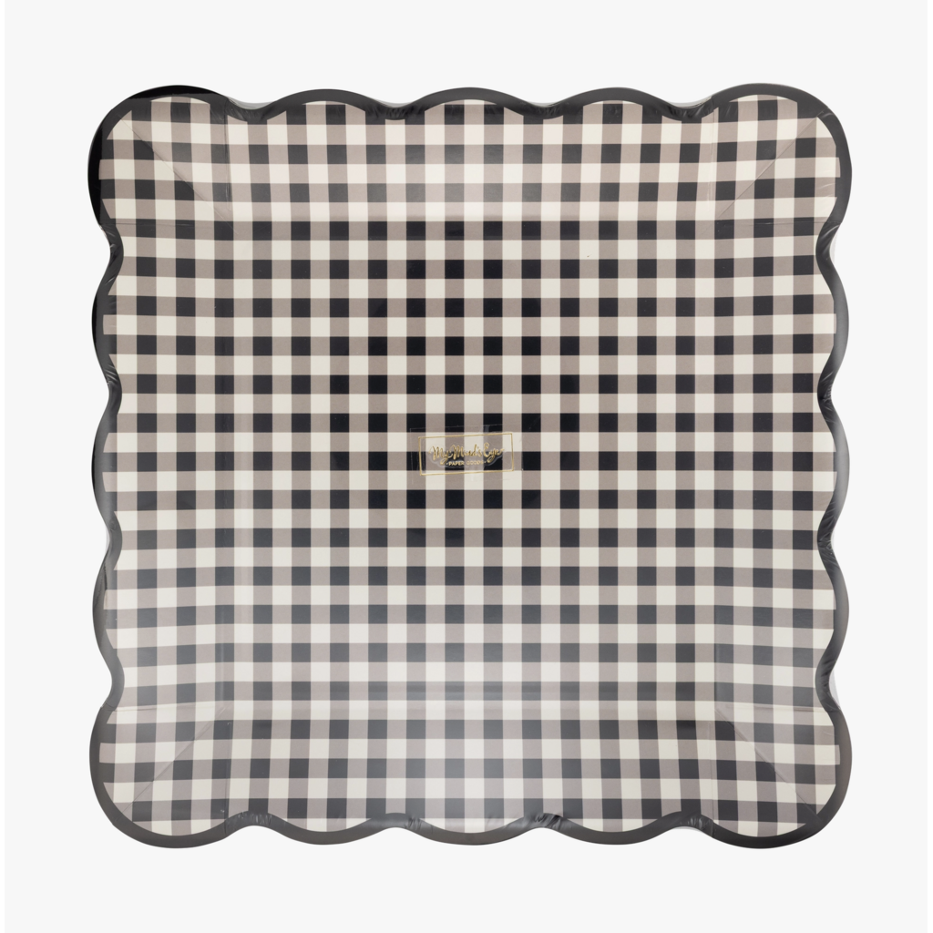 Black Gingham Plates