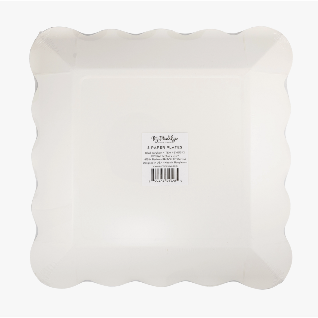 Black Gingham Plates