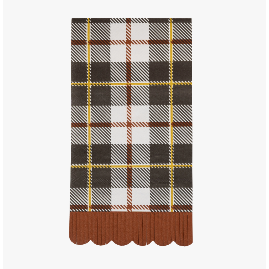 Black Fall Plaid Dinner Napkins