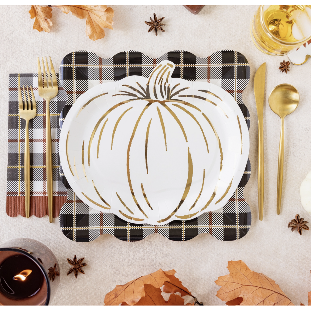 Cream Pumpkin Shaped Plates