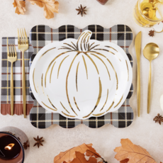 Cream Pumpkin Shaped Plates