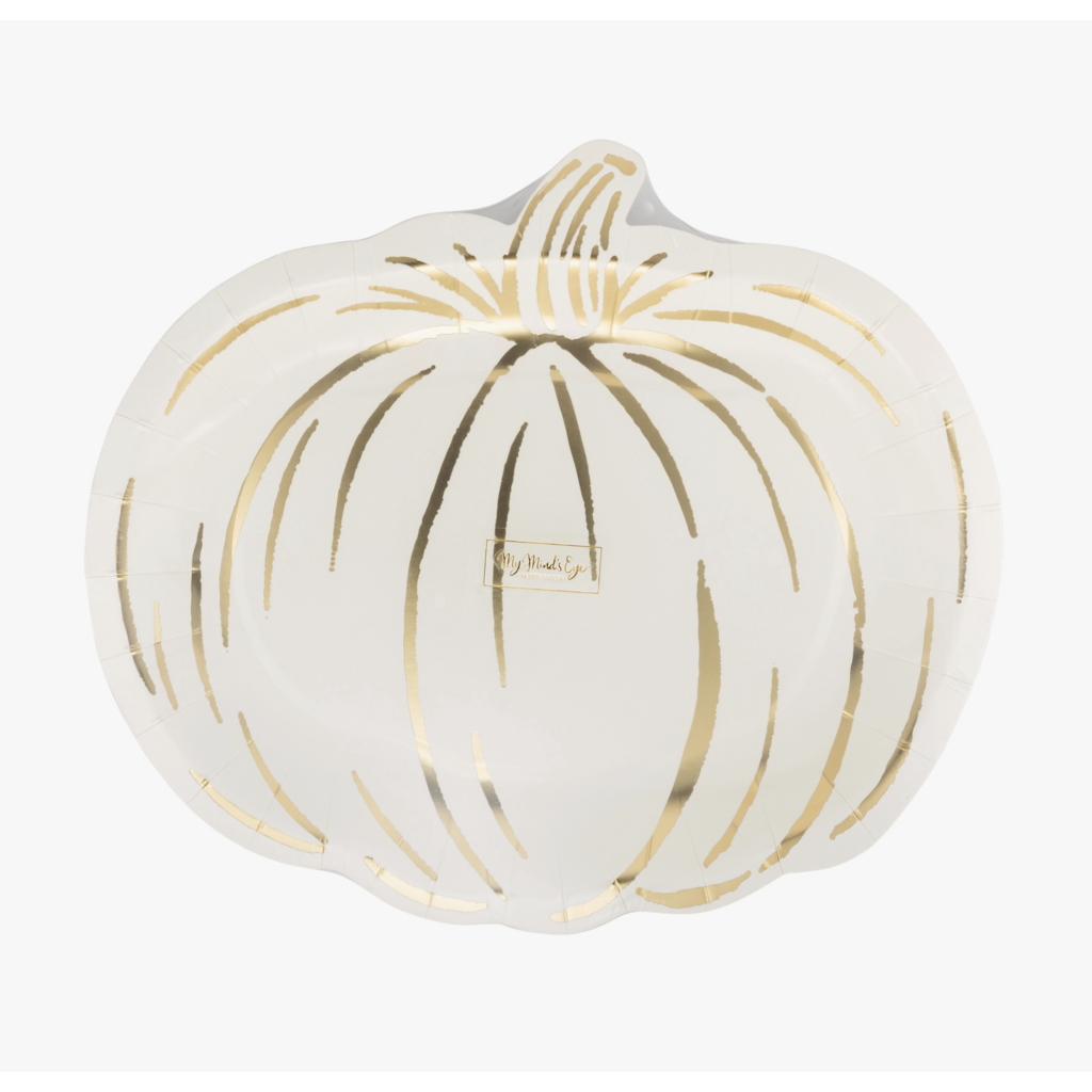 Cream Pumpkin Shaped Plates
