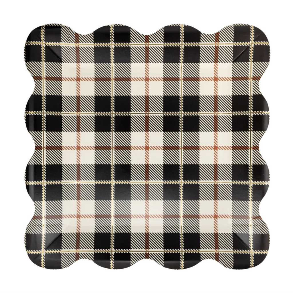 Black Fall Plaid Plates