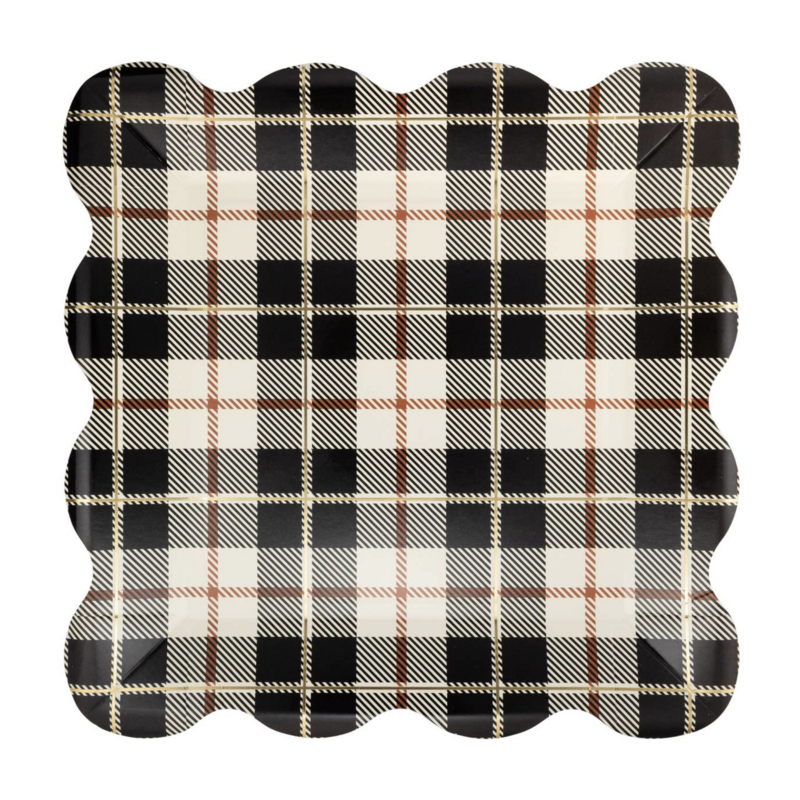 Black Fall Plaid Plates