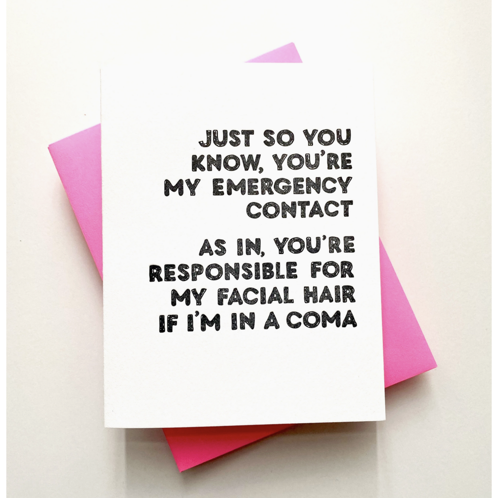Emergency Contact Best Friend Card