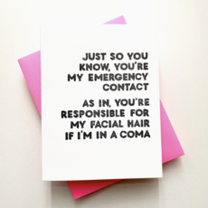Emergency Contact Best Friend Card