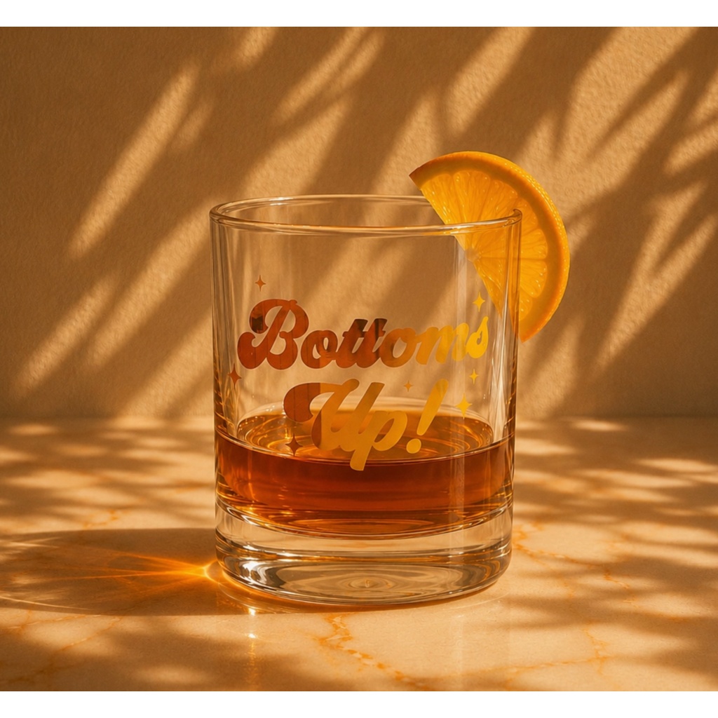 Bottoms Up Gold Tumbler