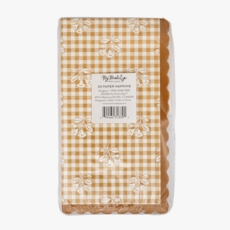 Rust Gingham Block Print Dinner Napkins