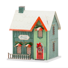 Green Cocoa Cafe Light Up Christmas Village House