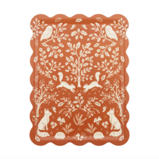 Acorn Grove Scalloped Rectangle Bamboo Tray