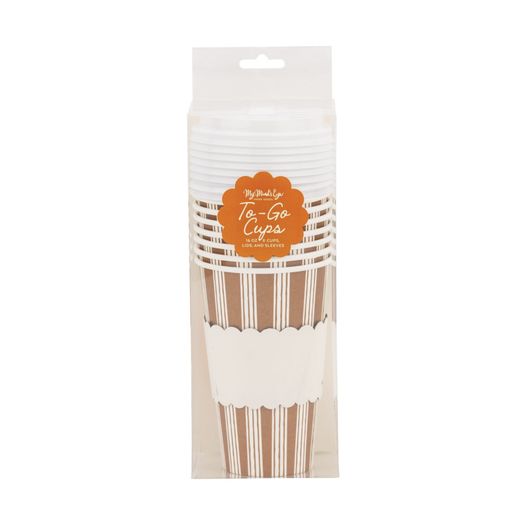 Striped Bow Pumpkin Pink To Go Cups