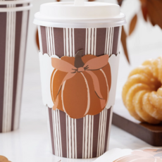 Striped Bow Pumpkin Pink To Go Cups