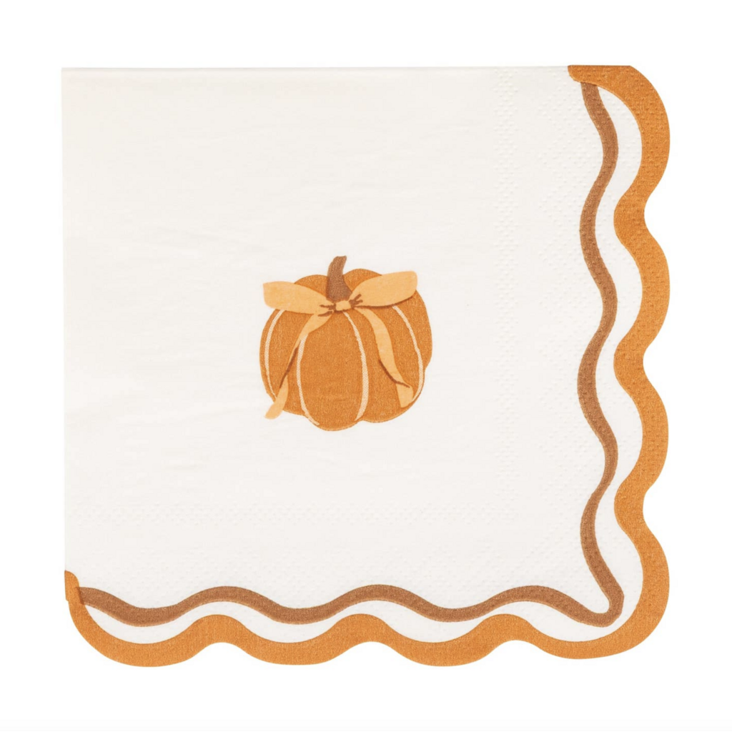 Pumpkin Bow Cocktail Napkins