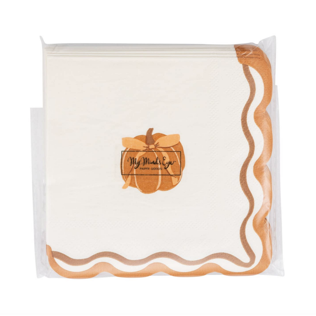 Pumpkin Bow Cocktail Napkins