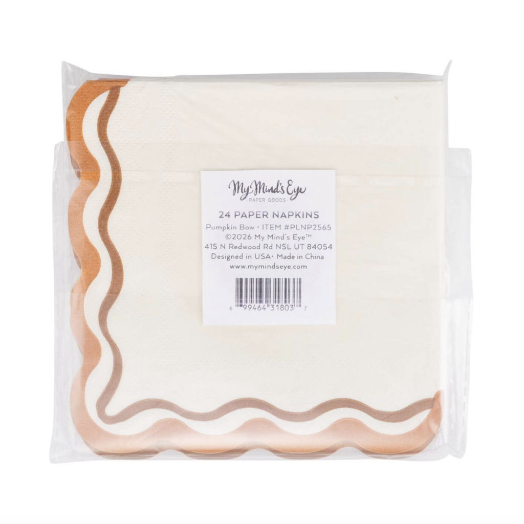 Pumpkin Bow Cocktail Napkins