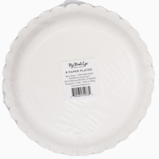 Round Blue Flower 8" Plates