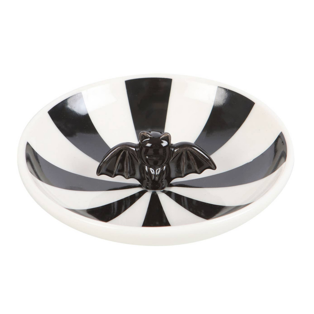 Gothic Striped Bat Trinket Dish