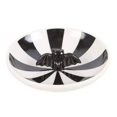 Gothic Striped Bat Trinket Dish