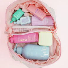 Patchwork Floral Wipeable Cosmetic Makeup Travel Toiletry Bag