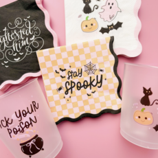Stay Spooky Checkered Wavy Napkins