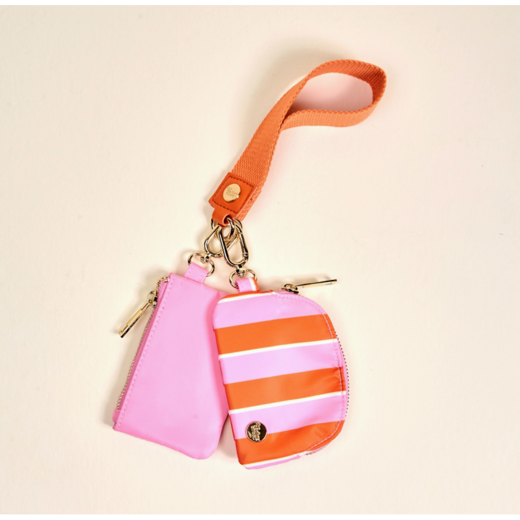 Sicily Stripes Pink Dynamic Duo Wristlet