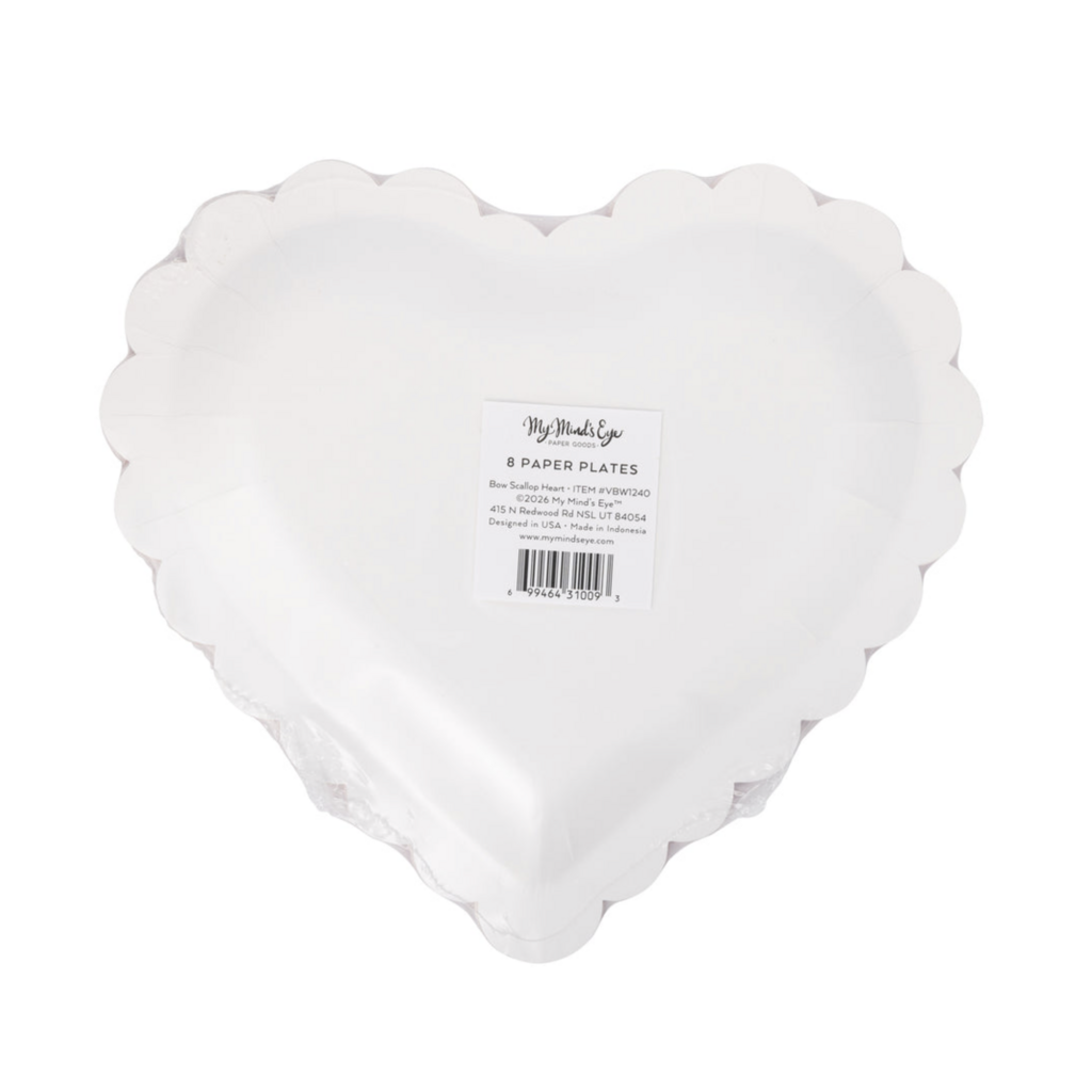 Bow Pattern Scalloped Heart Plates