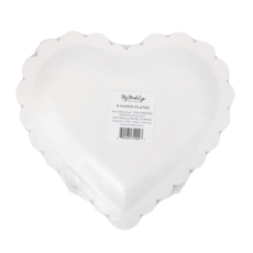 Bow Pattern Scalloped Heart Plates