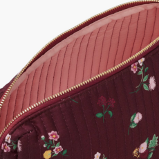 Ditsy Dahlia Quilted Large Cosmetic Pouch