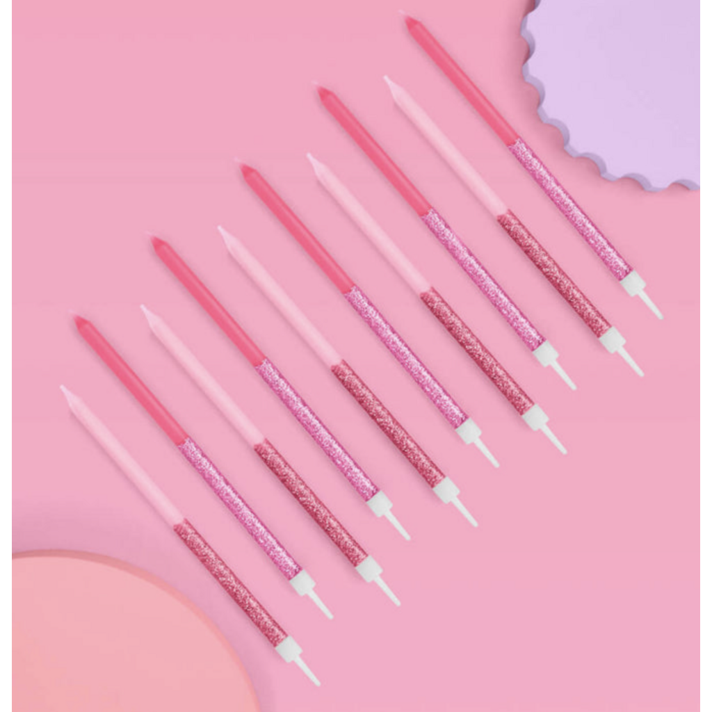 Pink Glitter Party Cake Candles