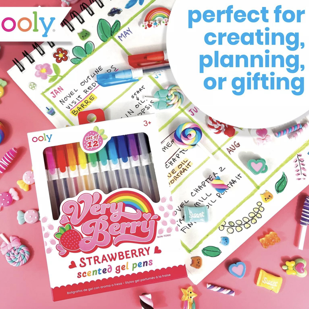 Very Berry: Strawberry Scented Gel Pens (Set of 12)